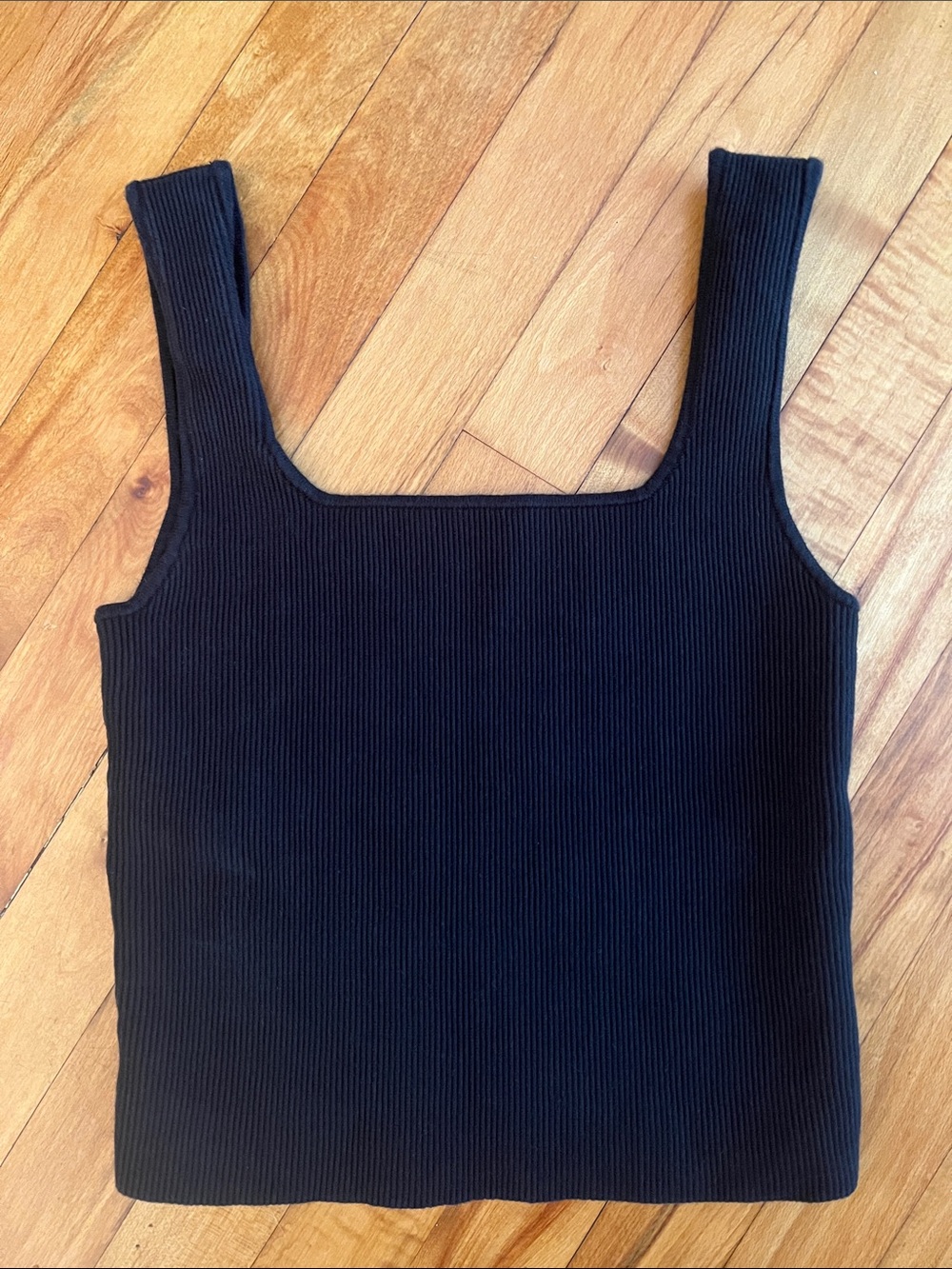 Reformation Julia Ribbed Sweater Tank Black Small Organic Cotton - Picture 2 of 4